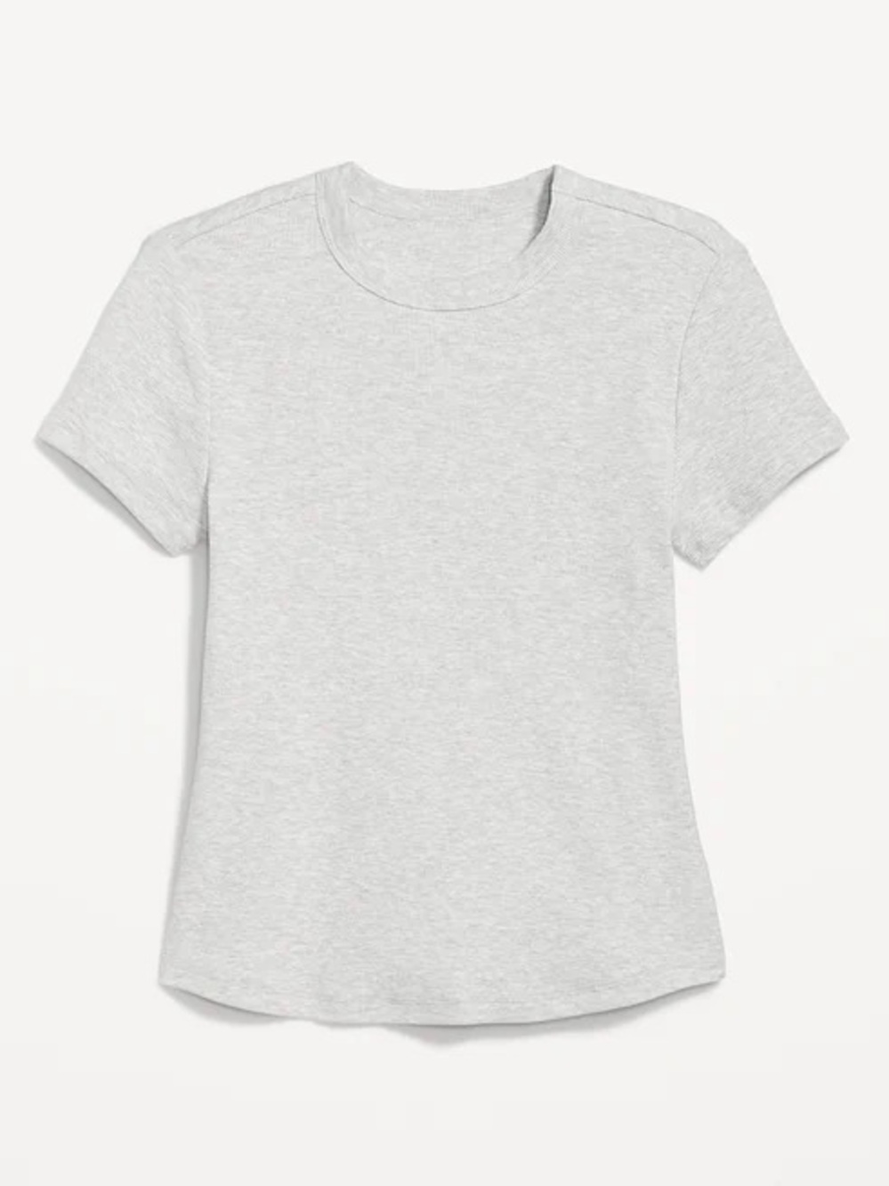 Old Navy | Classic Ribbed Crewneck Short Sleeve Tee in Light Gray